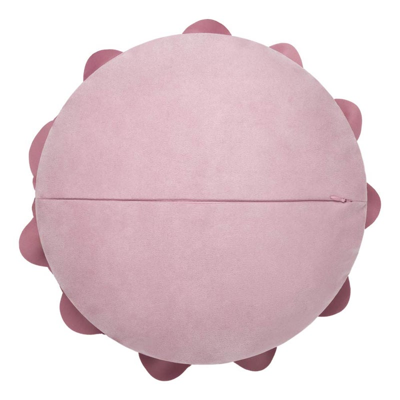 JWH Stereo Flower Throw Pillow Cover Decorative Floral Pillow Case Round Cushion Handmade Pillowcase for Home Bed Couch 14 Inch Lavender Pink - Image 5